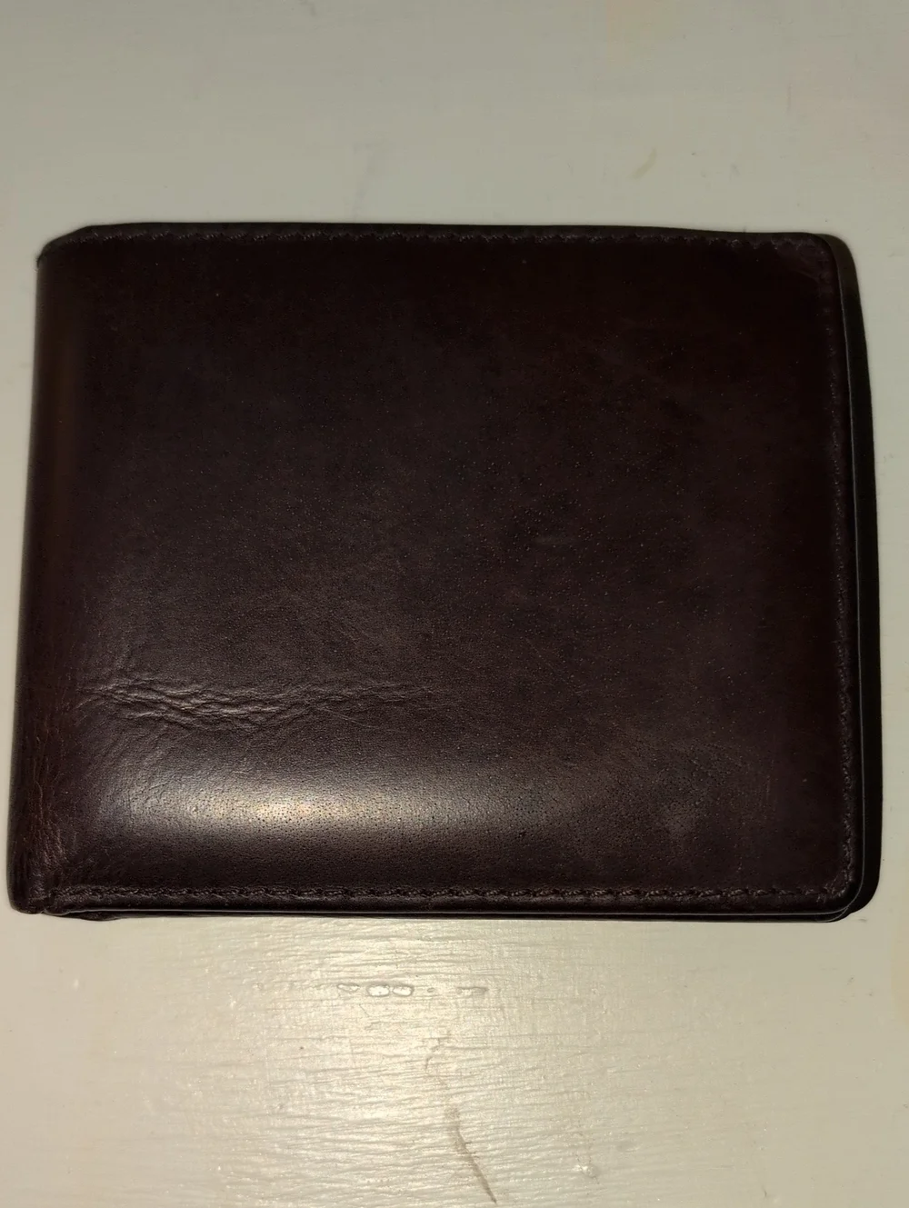 Men's Leather Bifold Card & Key Wallet - Deep Brown